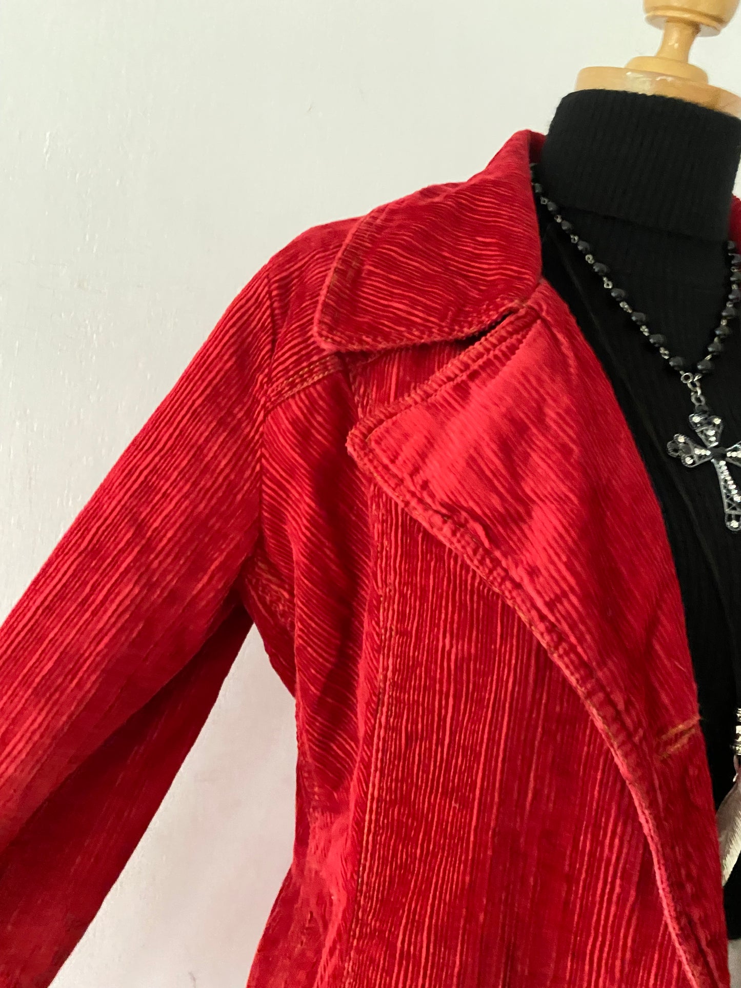 Red corduroy jacket with warm lining