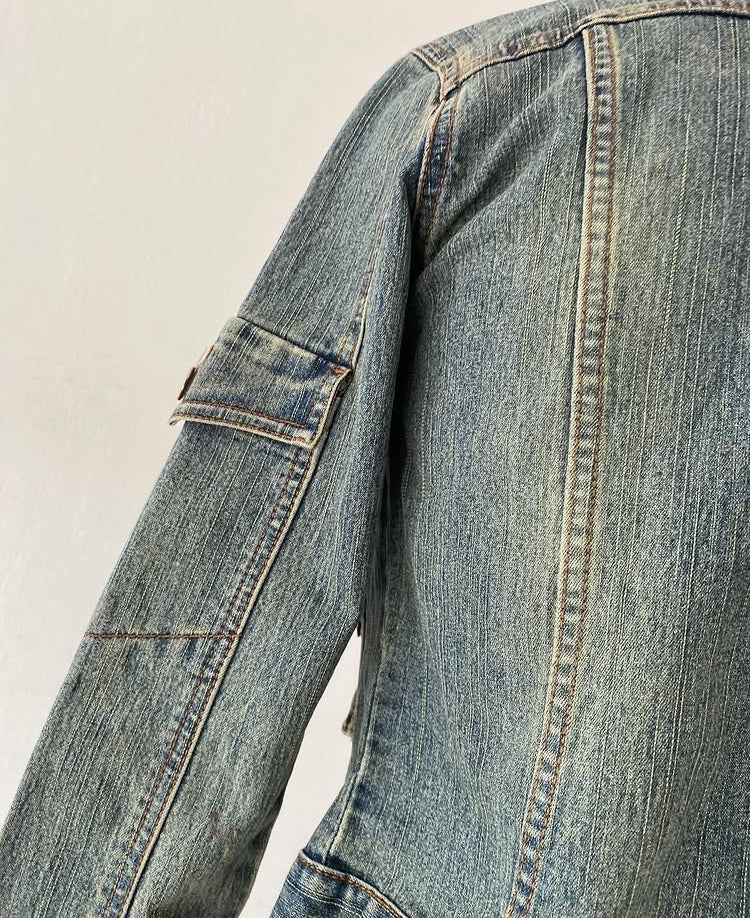 Focused cargo waist jean jacket