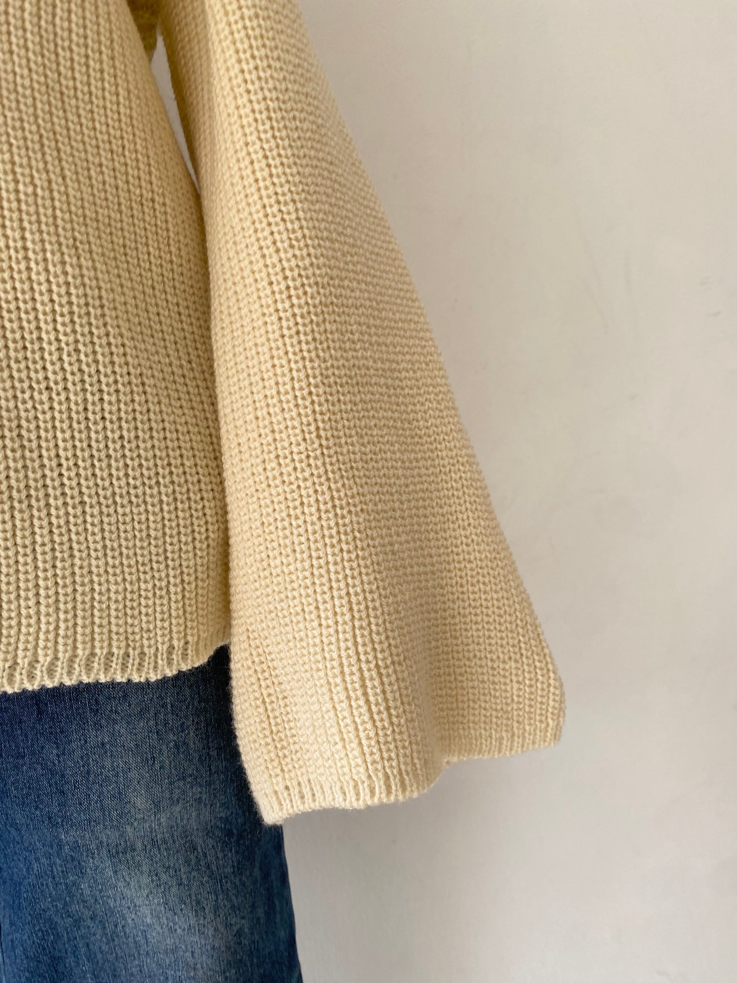 Off shoulder sweater with flared sleeves
