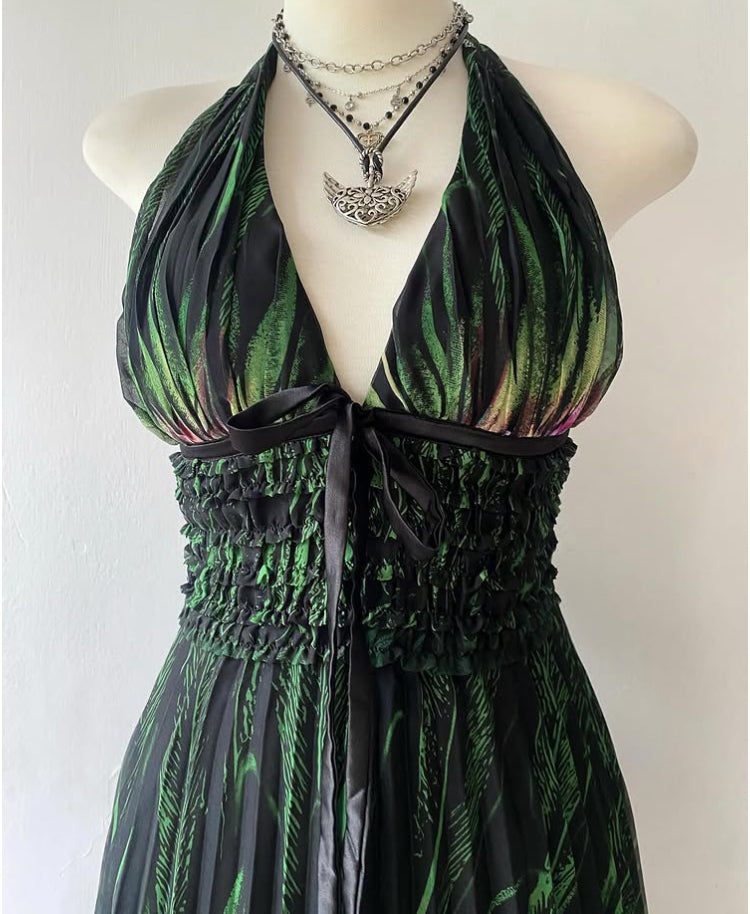 Bohemian chic halter dress
