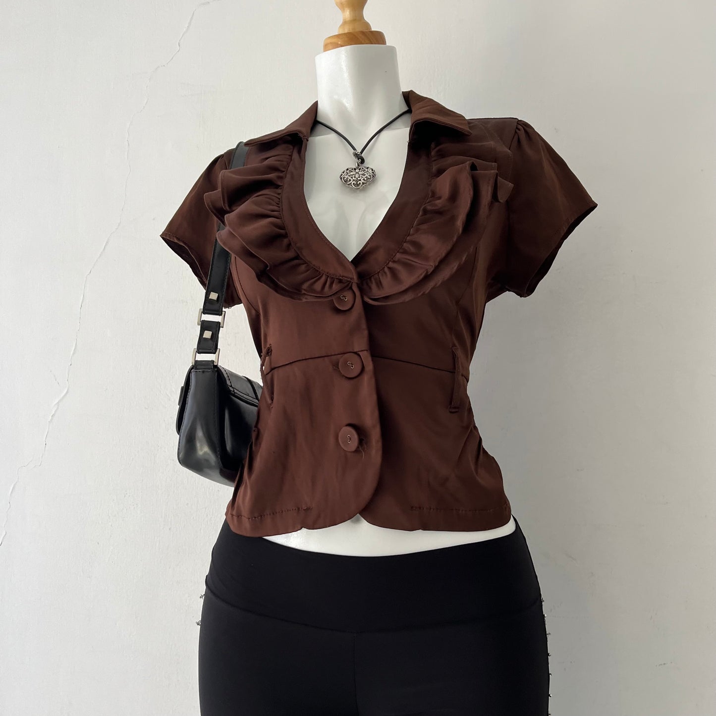 brown siren office blouse