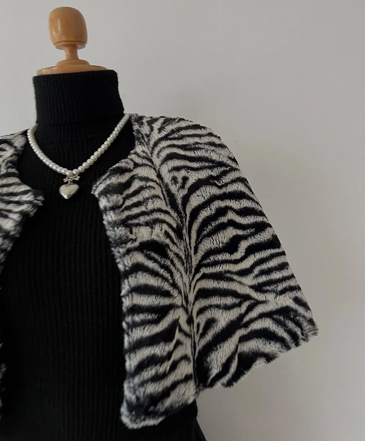 Animal print teddy cardigan