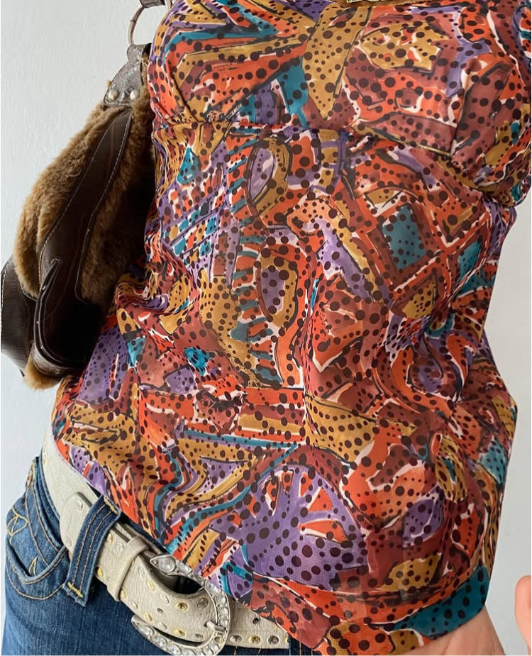 Boho top with sequins-size XS