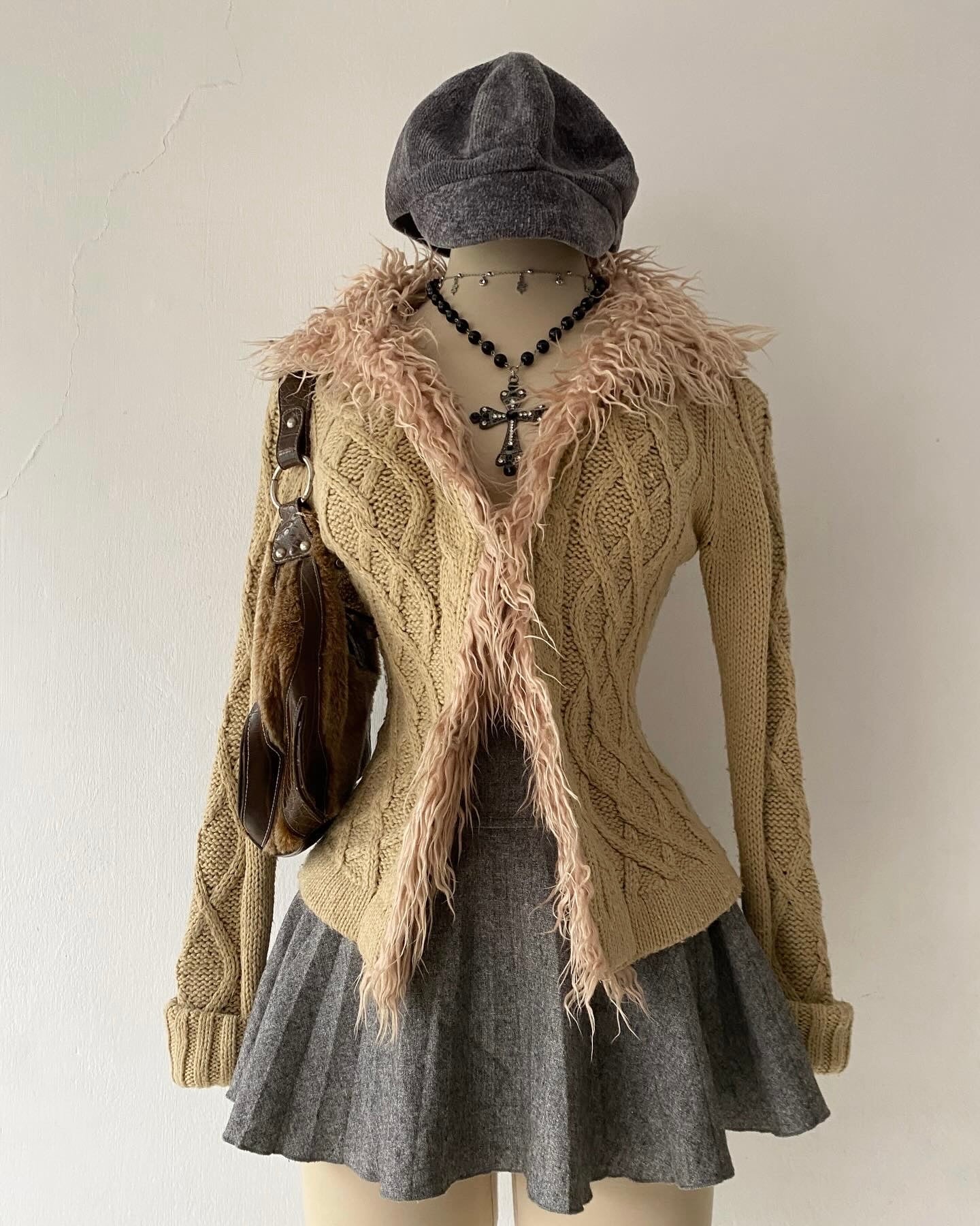 Beige boho cardigan