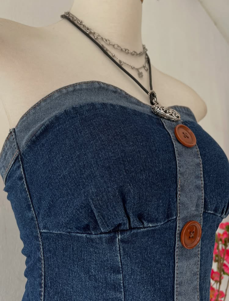 Short jean jumpsuit