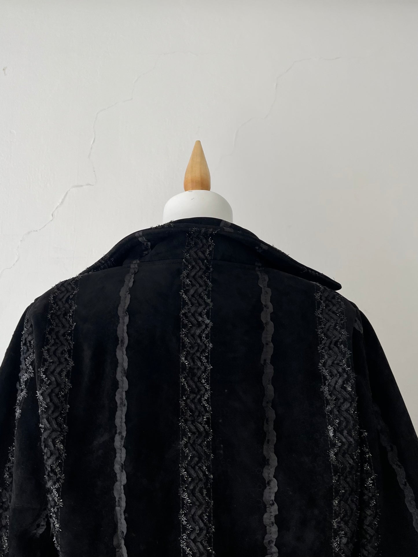 Black jacket with embroidered designs