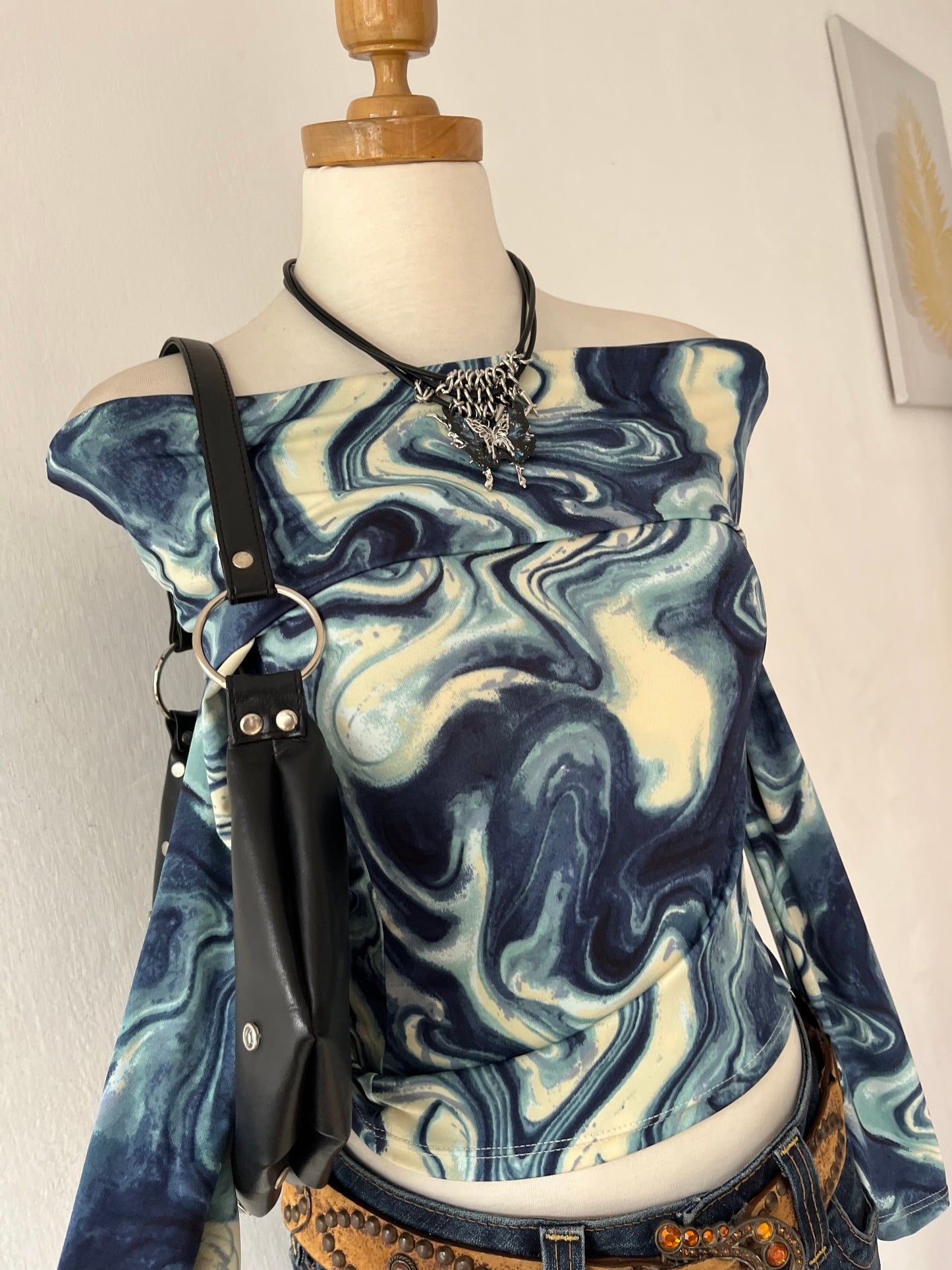 Ty dye off-shoulder top