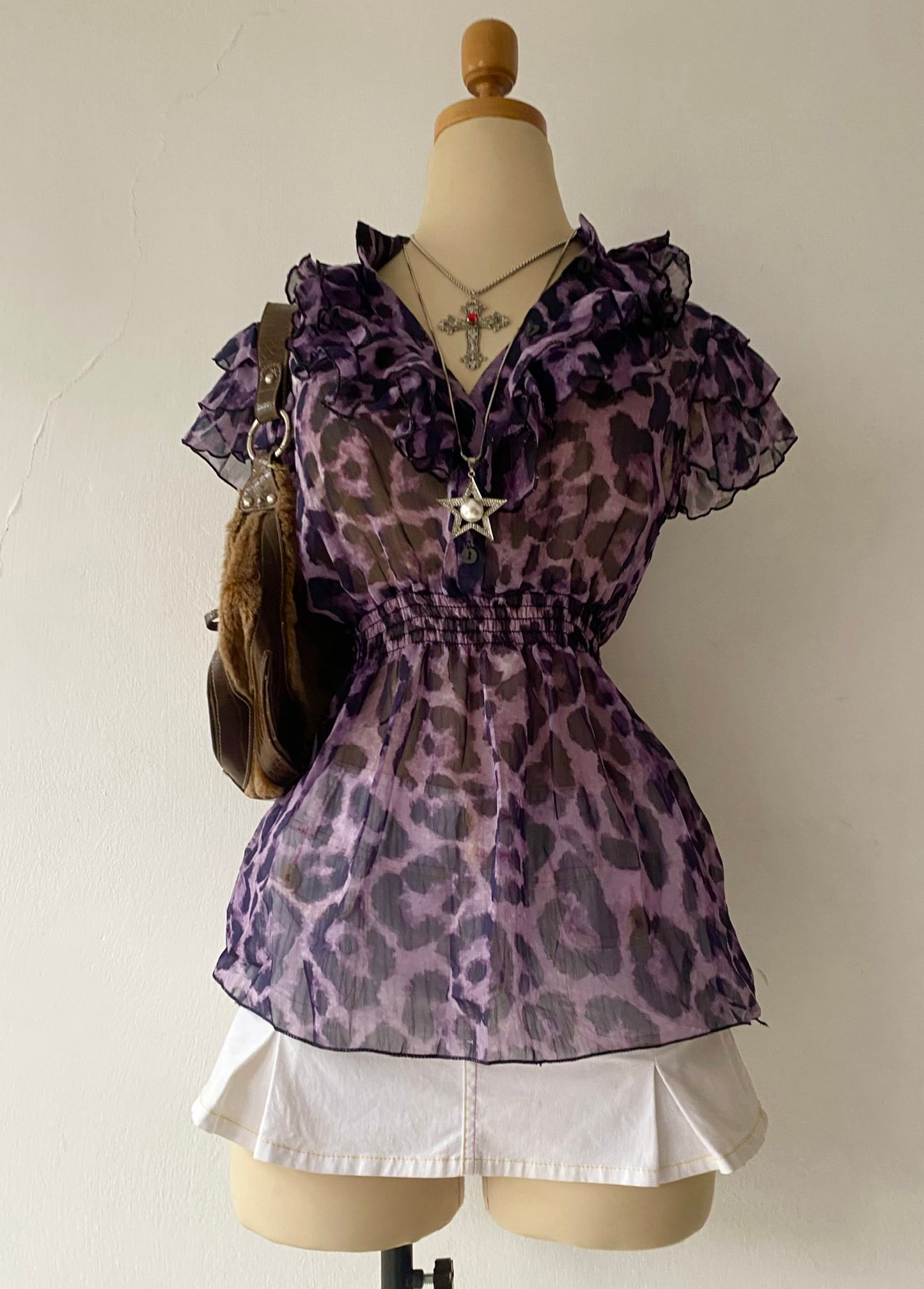 Cheetah print blouse~ Size M