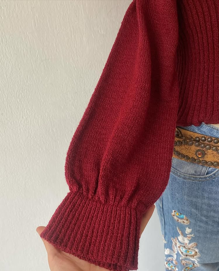Off shoulder sweater burgundy