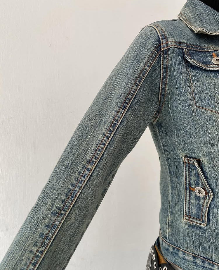 Focused cargo waist jean jacket