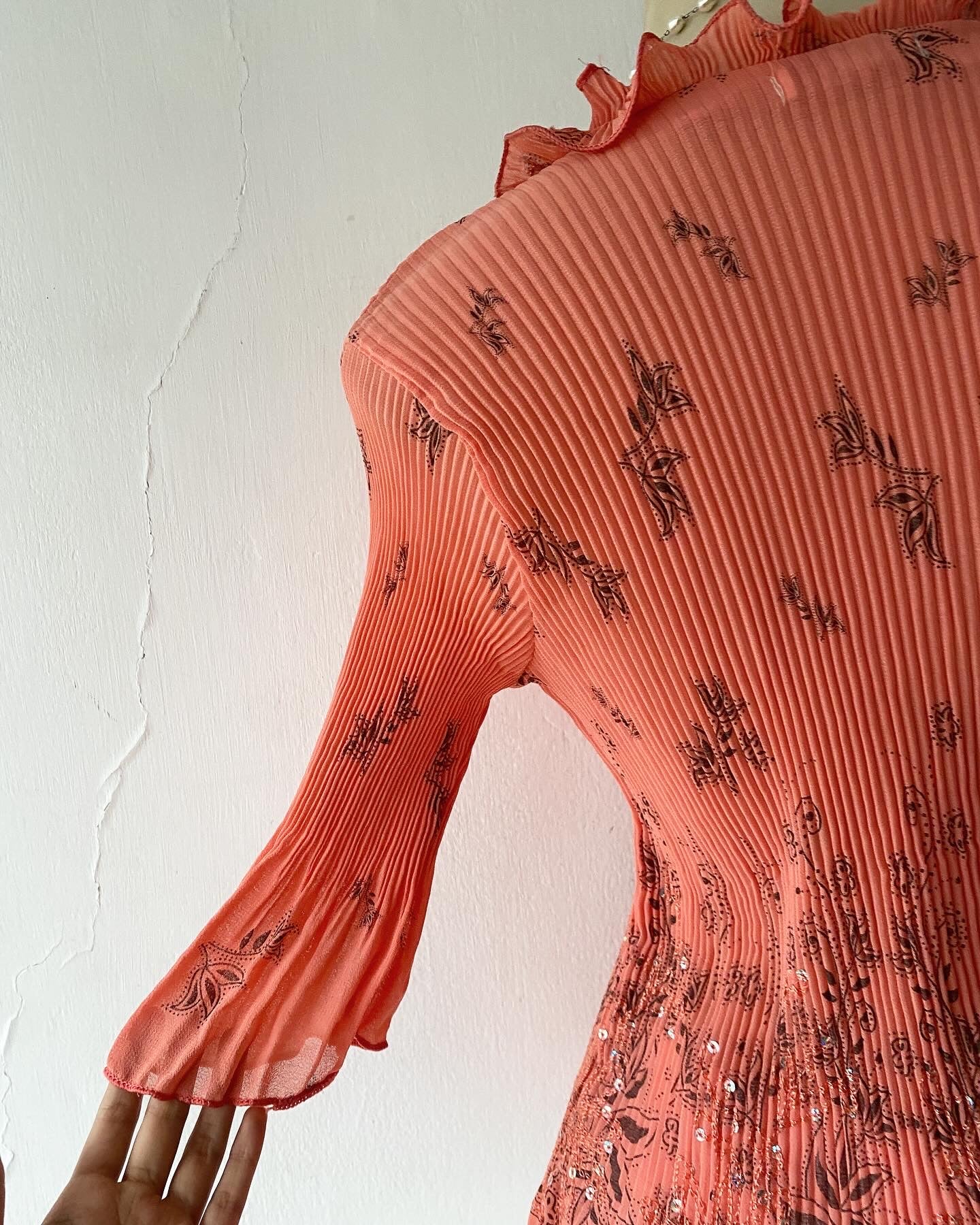 Coquette melon blouse