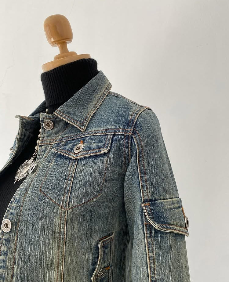 Focused cargo waist jean jacket