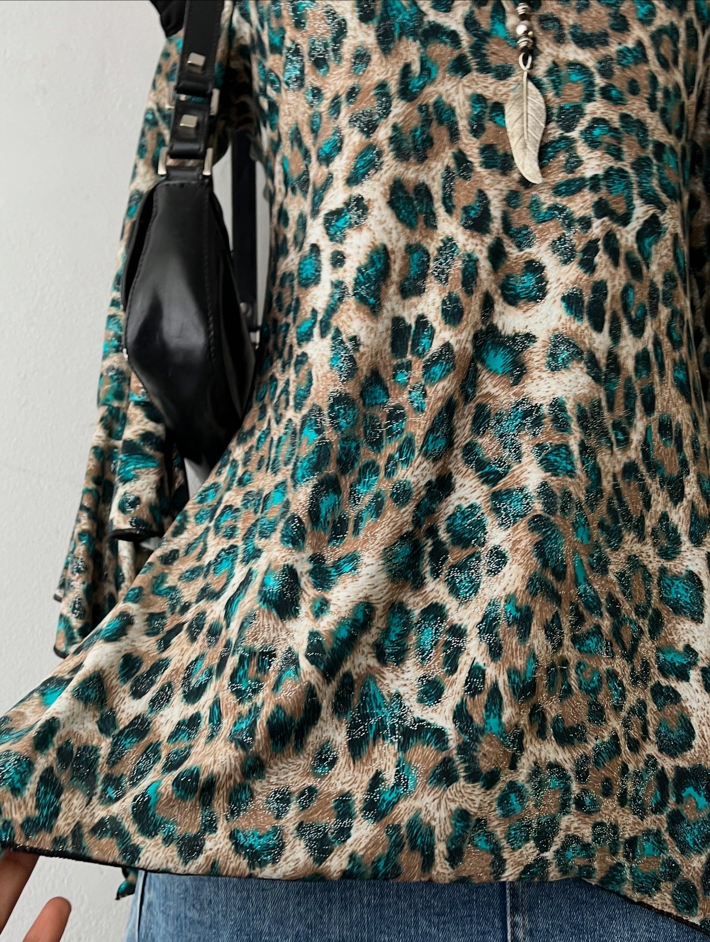 Cheetah print off shoulder top