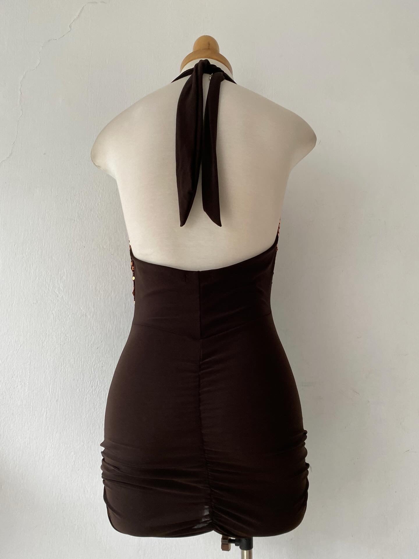 Brown mini dress