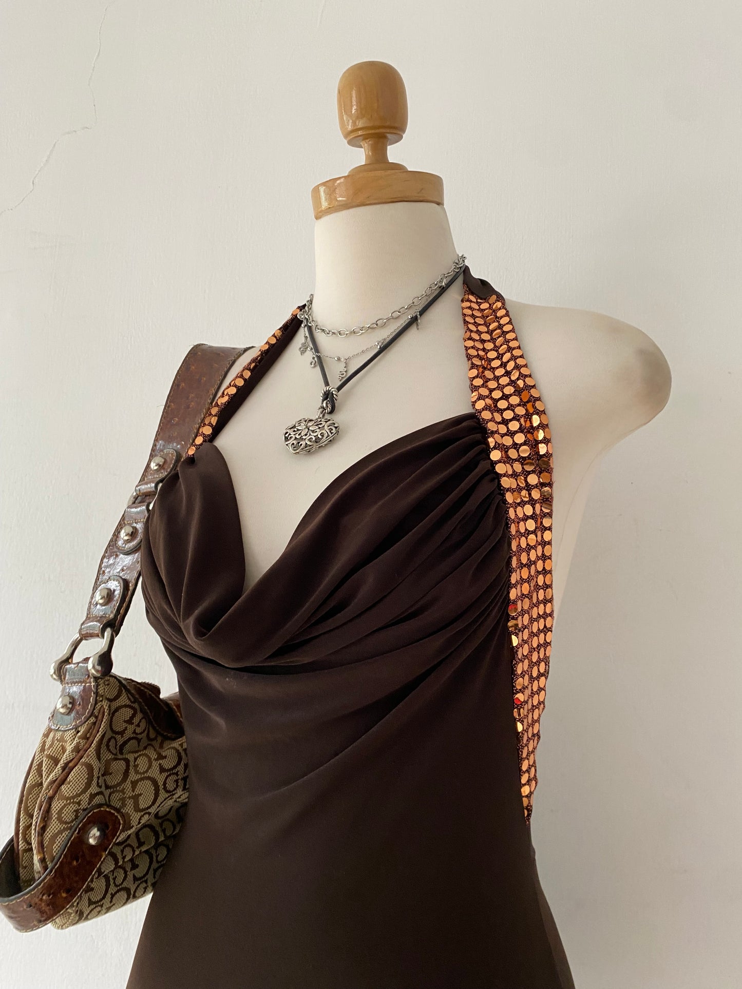 Brown mini dress