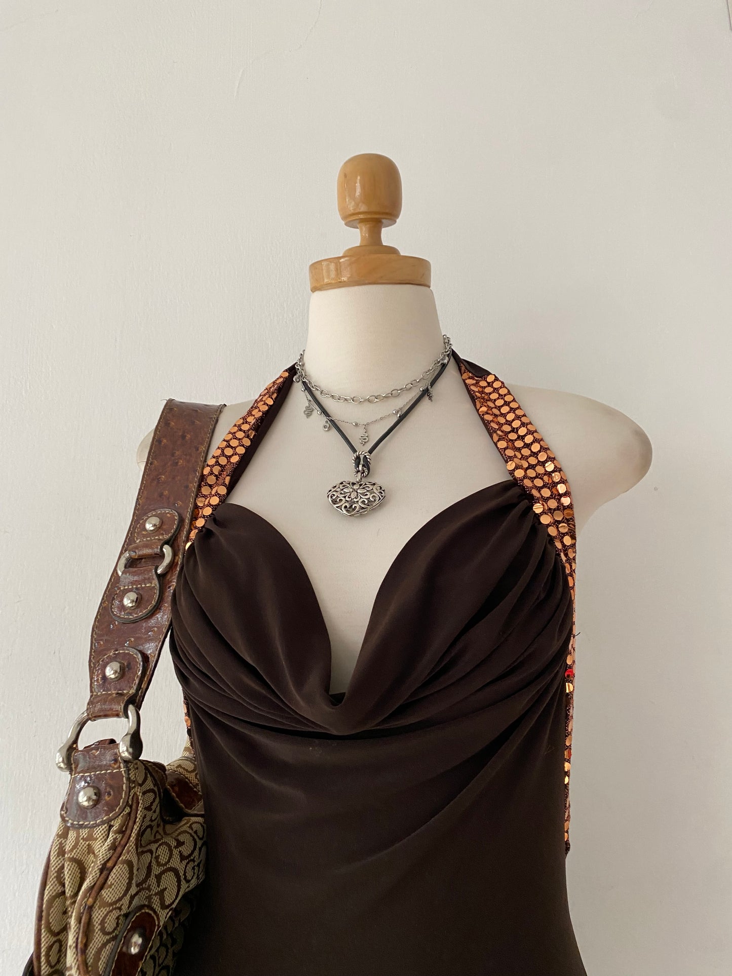 Brown mini dress