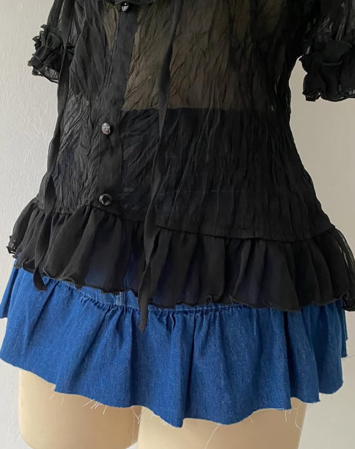 Boho chic goth blouse