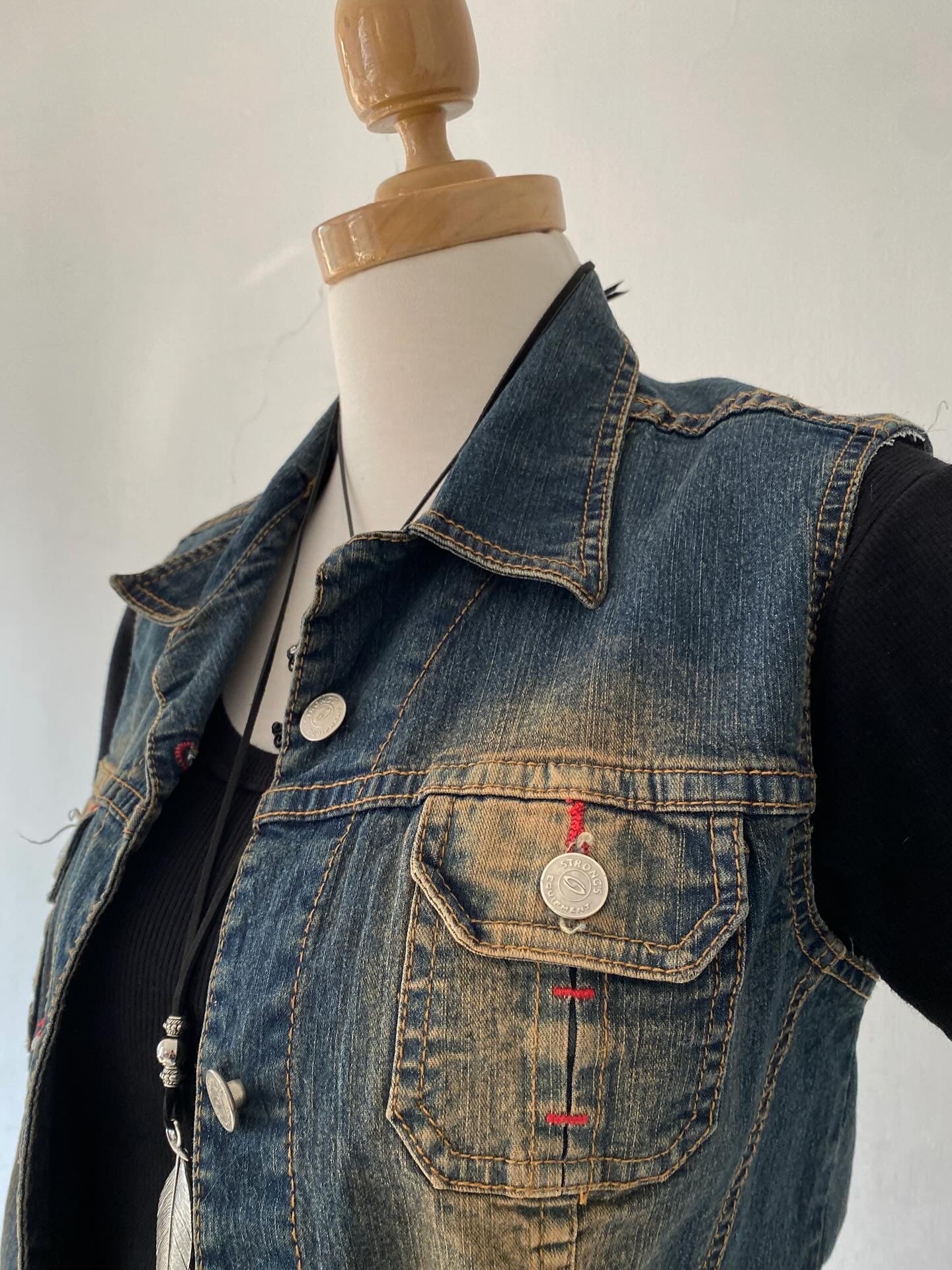 Vest jean grunge