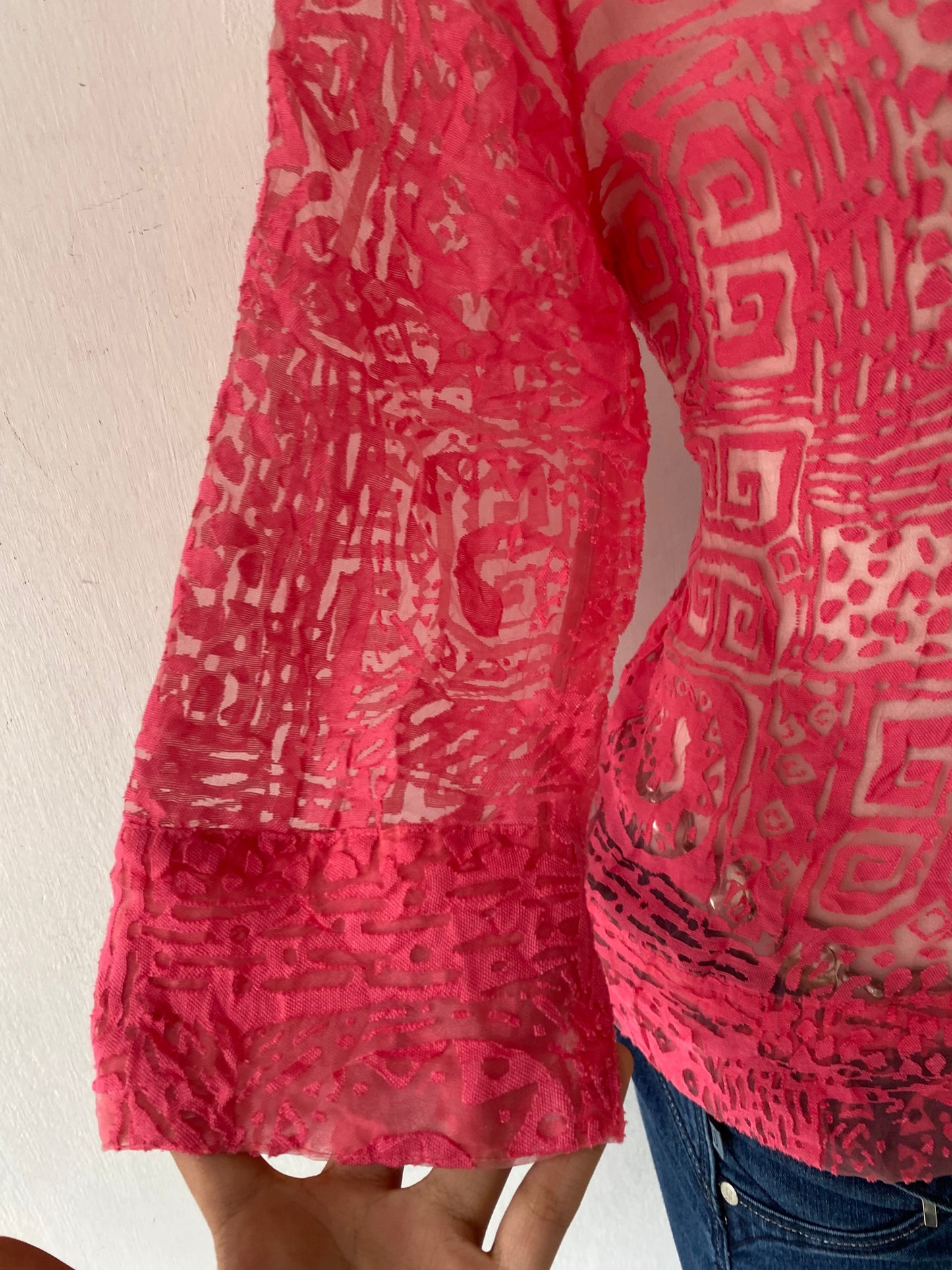Pink lace blouse