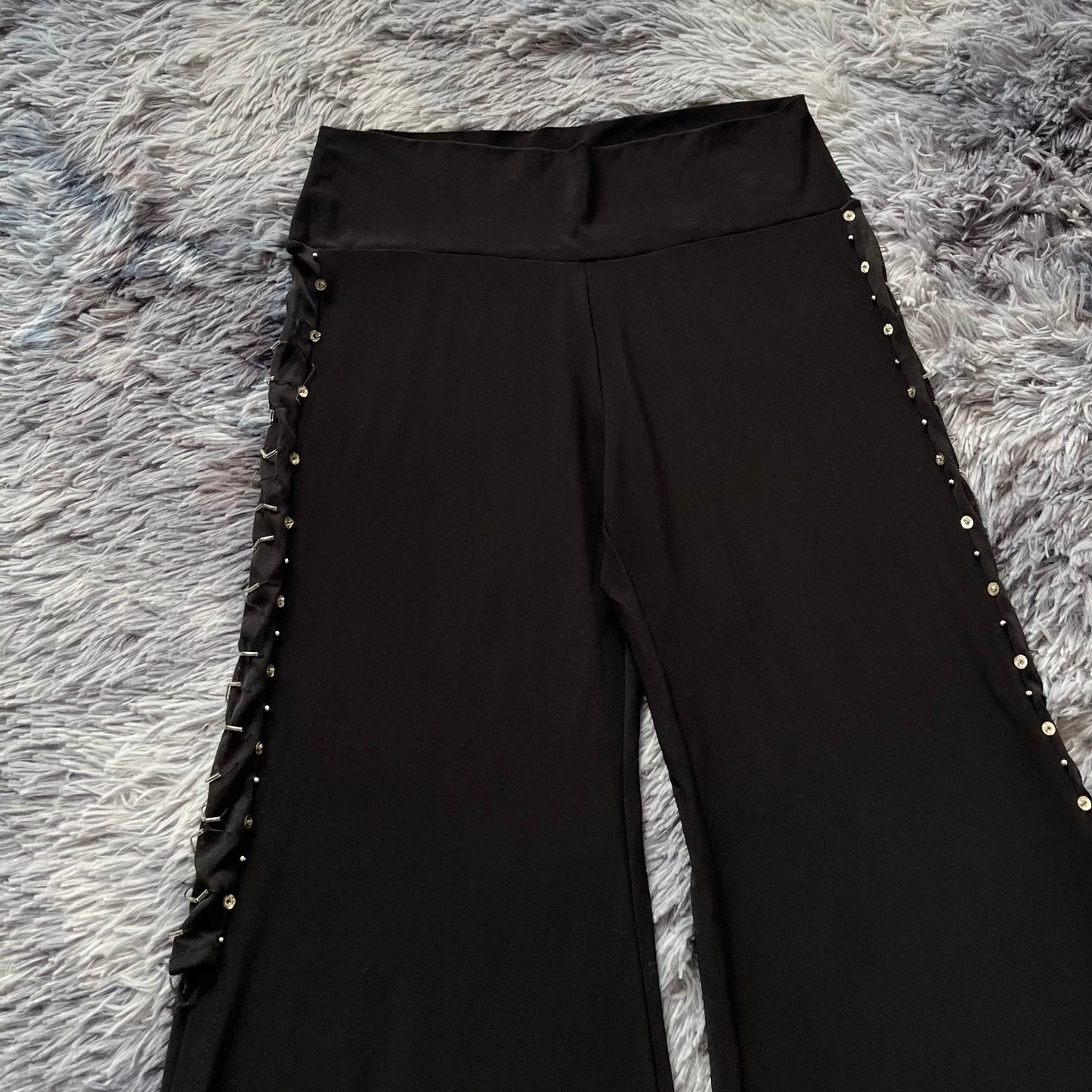 Black flared pants with sequins-size M