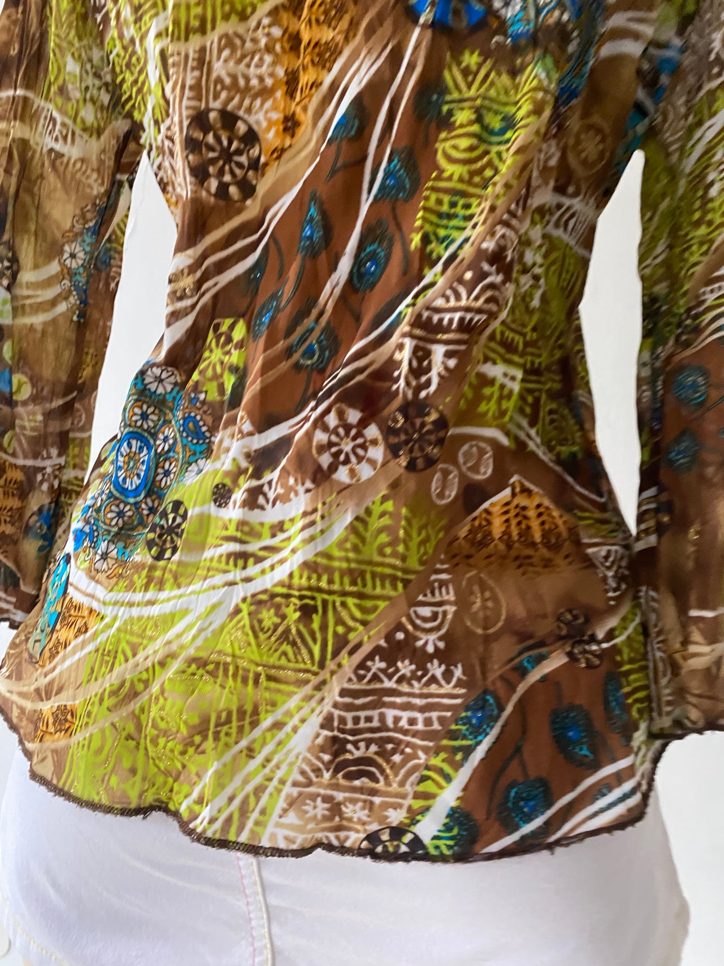 Bohemian top with bow~ Size M