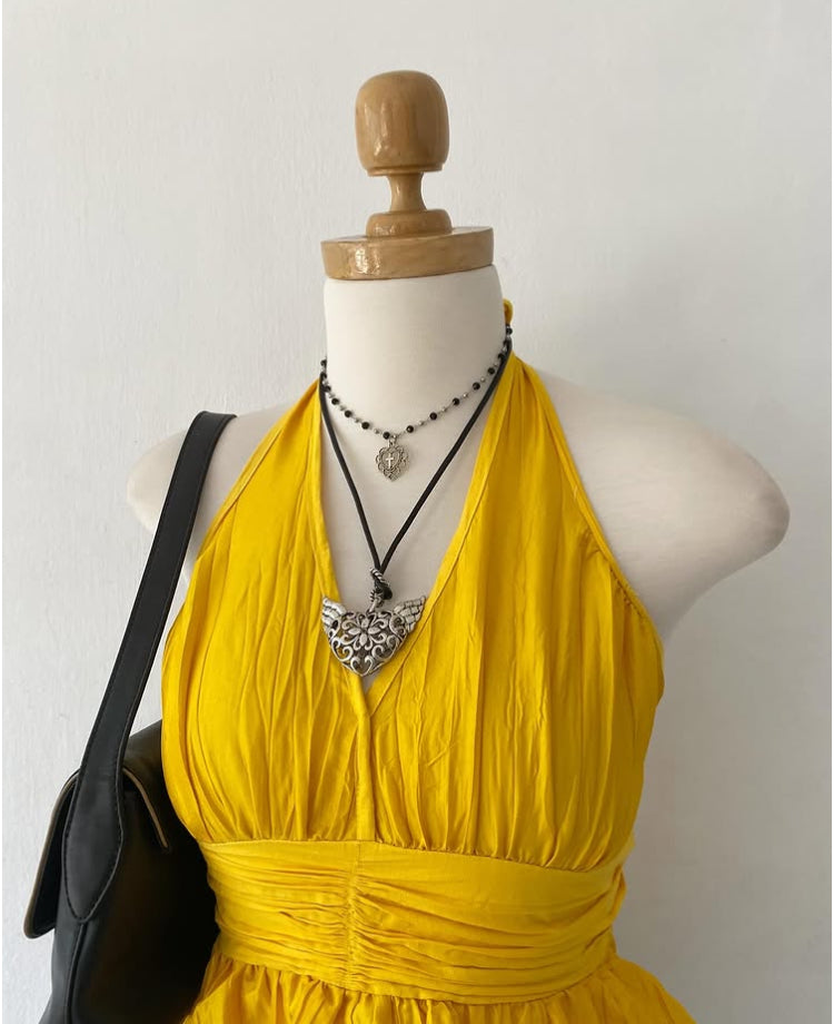 Yellow halter top~size S