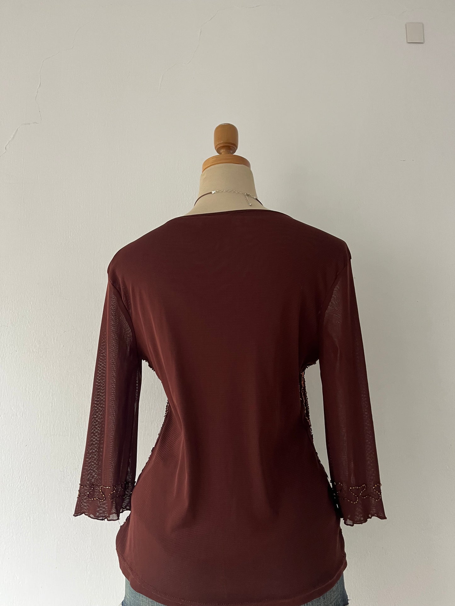 Brown sequin top