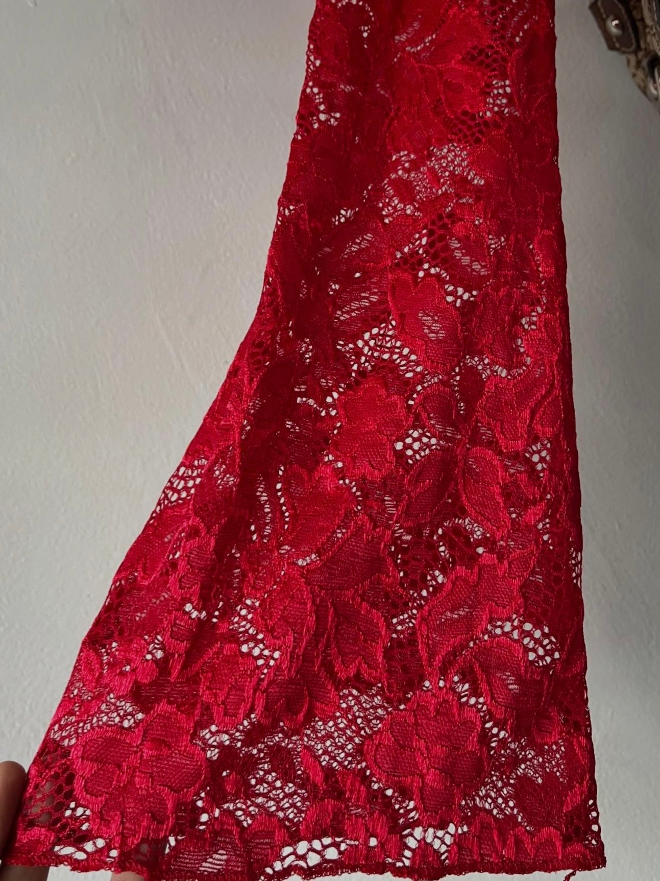 Off shoulder lace top with wide sleeves
