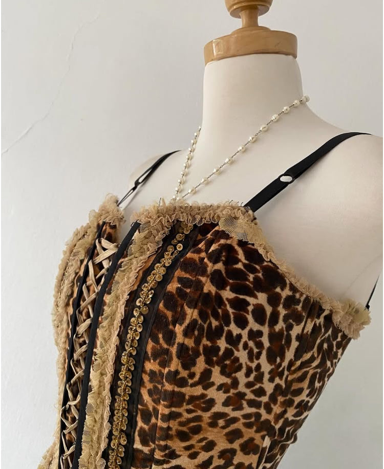 Cheetah print corset
