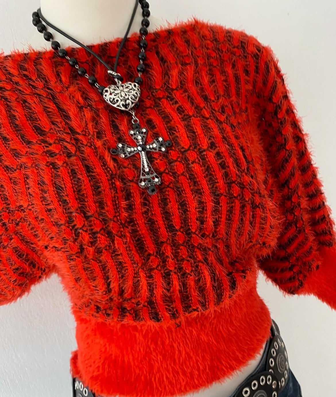 Red and black sweater