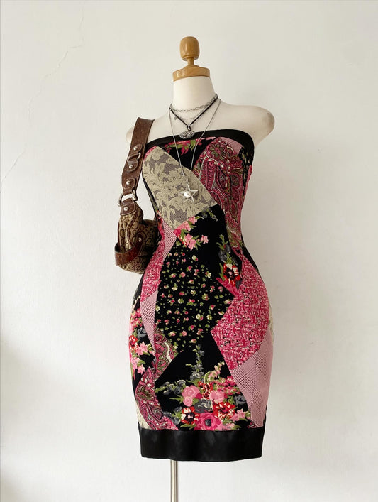 Patchwork design dress