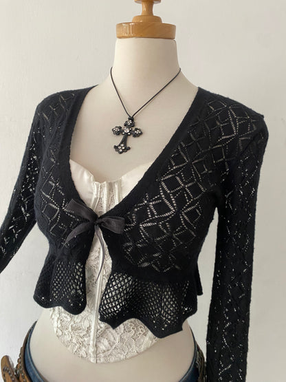 Black knitted cardigan