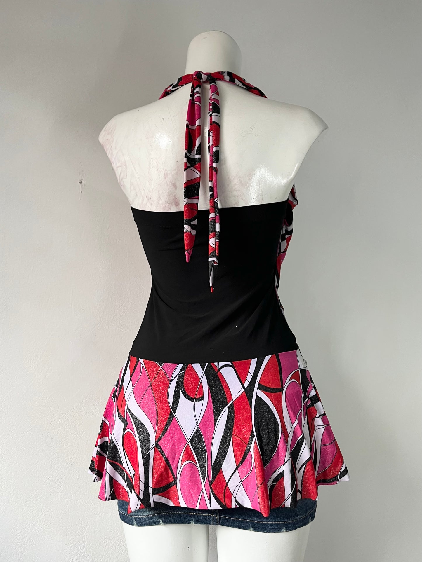 Y2k iridescent halter top