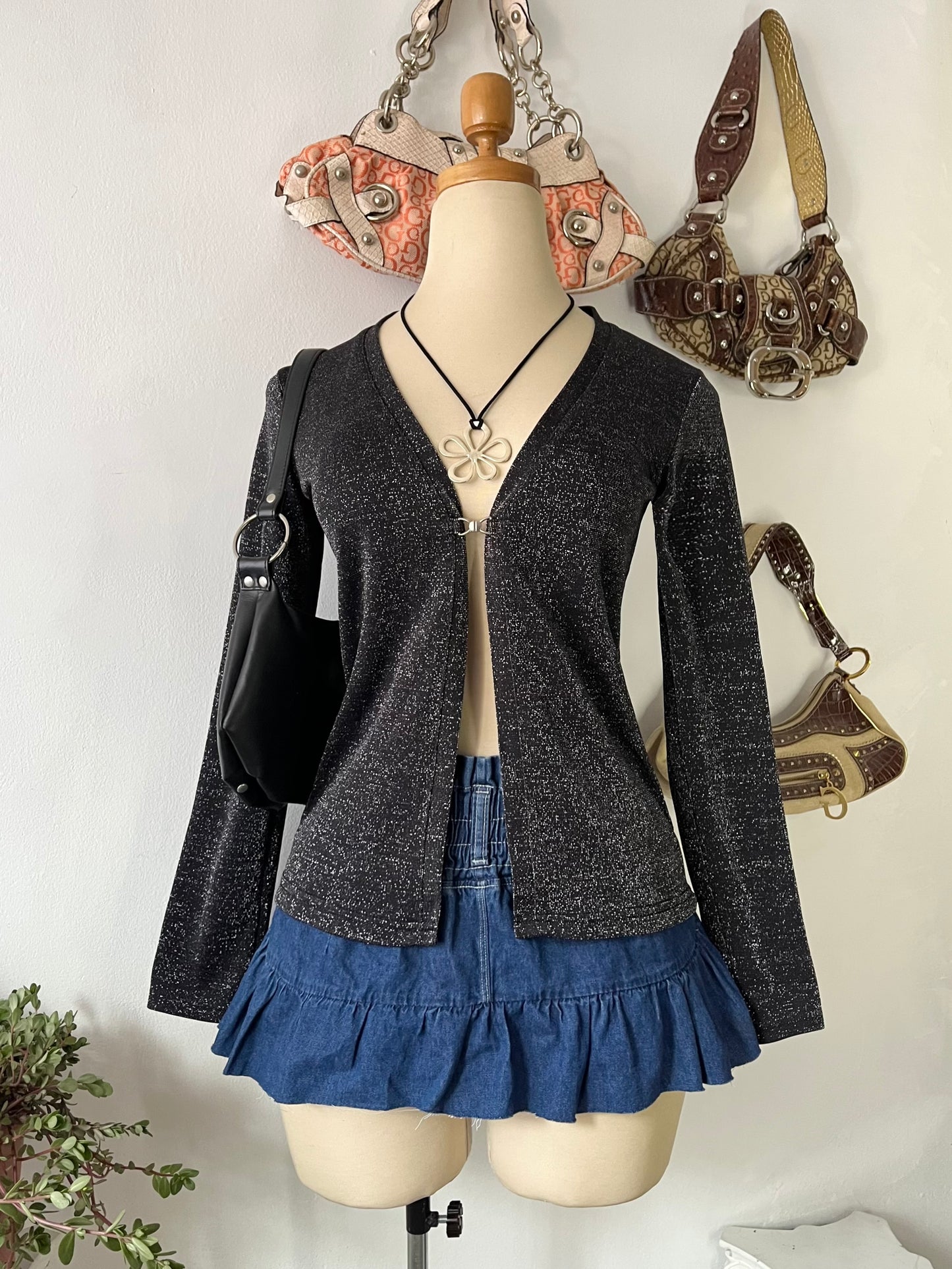 Gray cardigan top