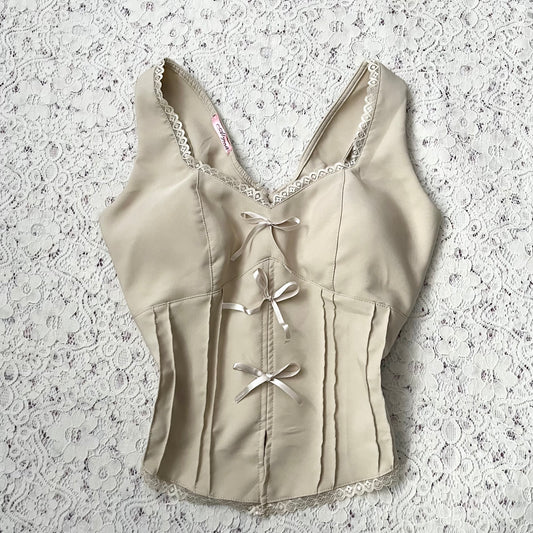 Coquette beige top