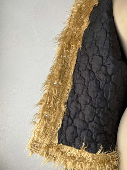 Oversized denim jacket with quilted lining