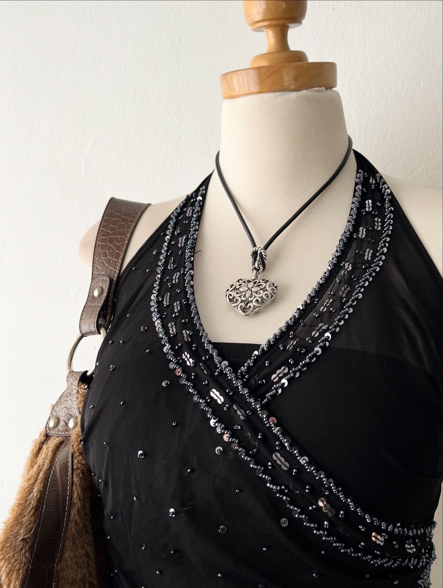 Y2K jumpsuit with sequined embroidery