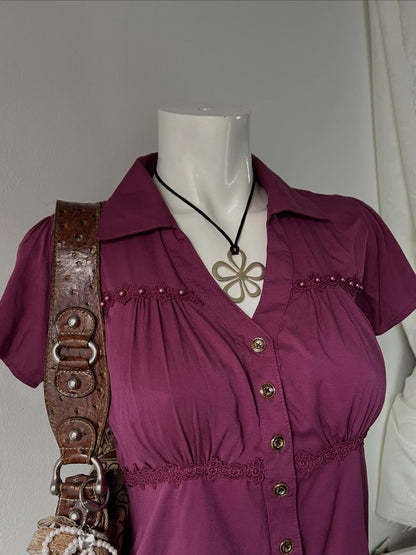 Coquette magenta top