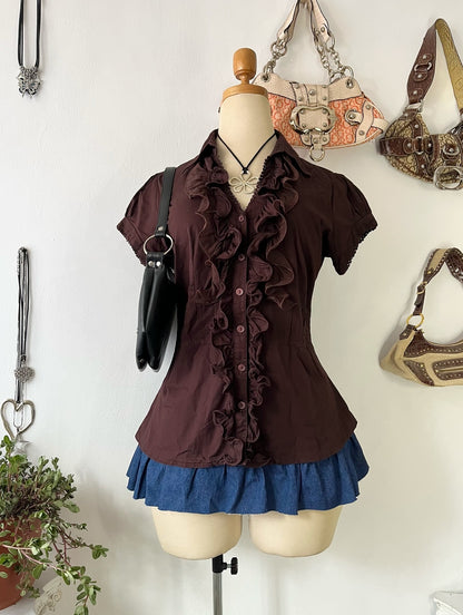 Brown victorian-style blouse
