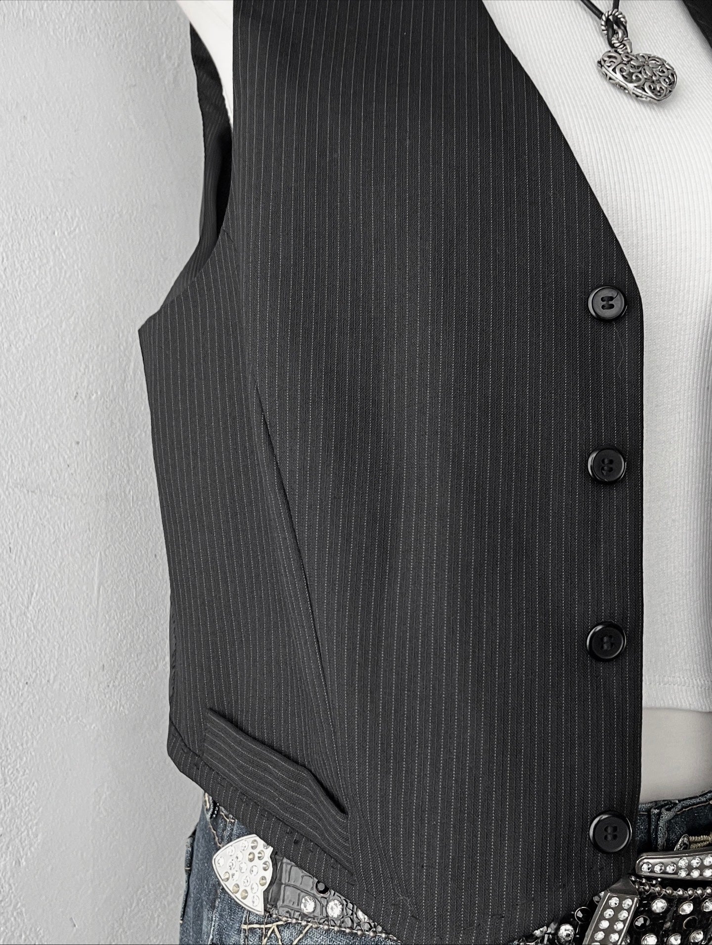 Oversize striped vest