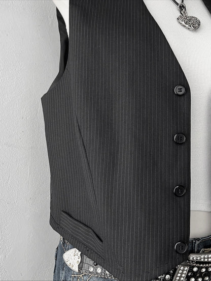 Oversize striped vest