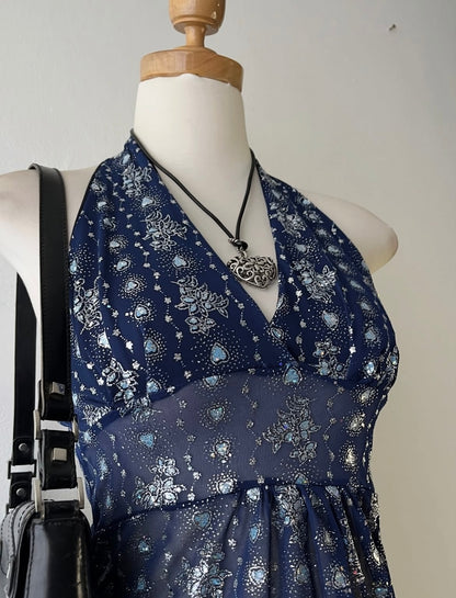 Halter top in midnight blue