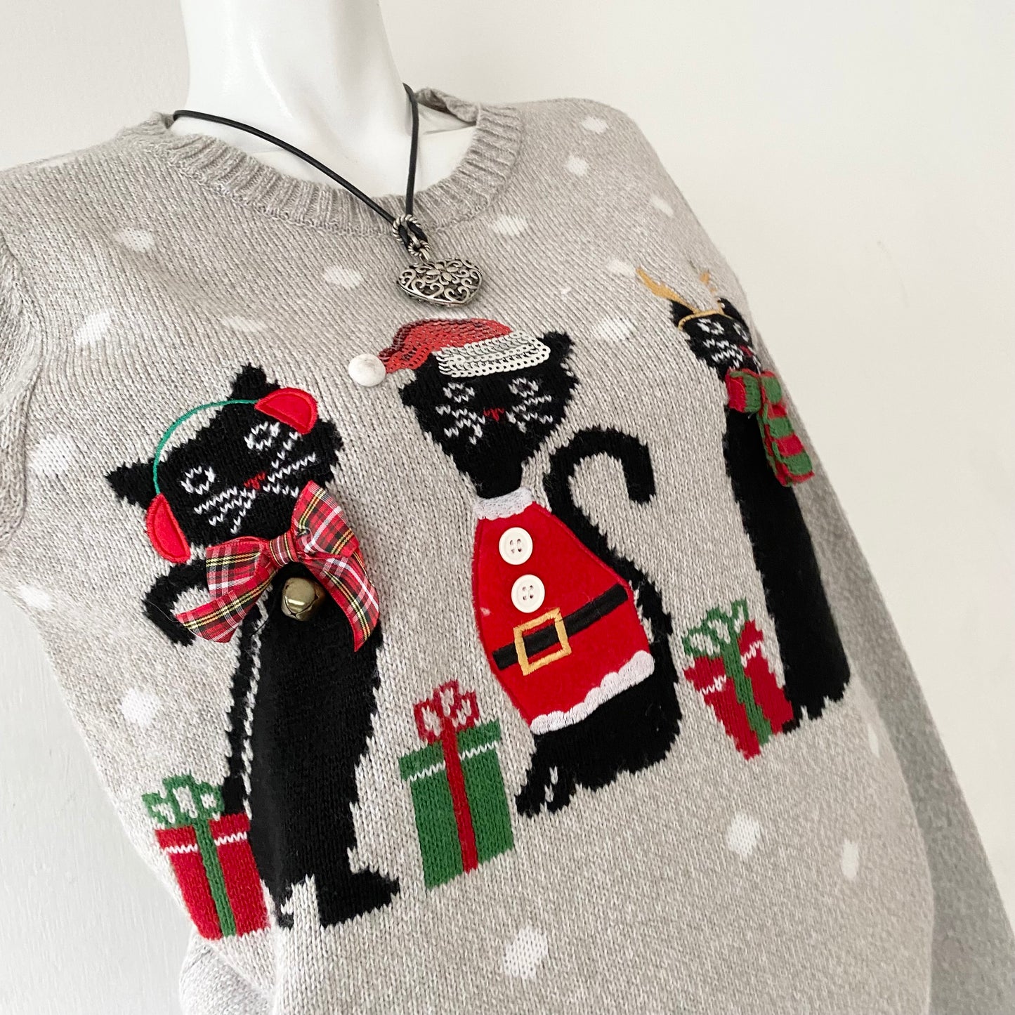3D Christmas kitten oversized sweater