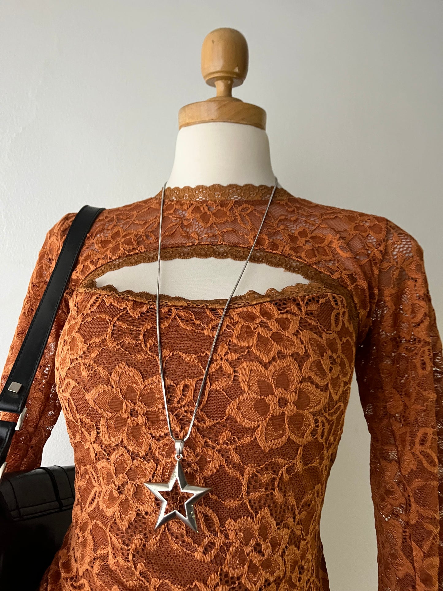 Lace top with flared sleeves