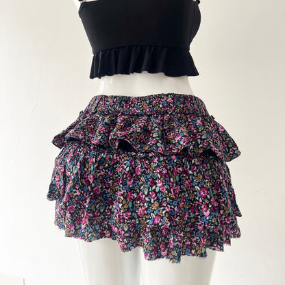 Layered floral skirt