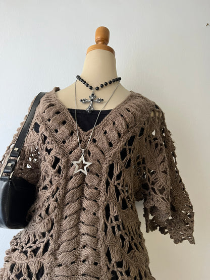 Long knitted wool top