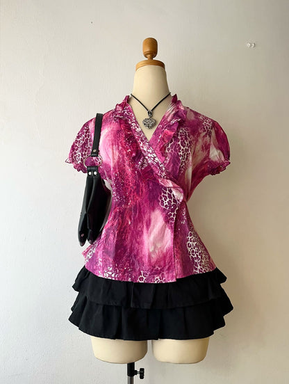 Wrap blouse with back tie