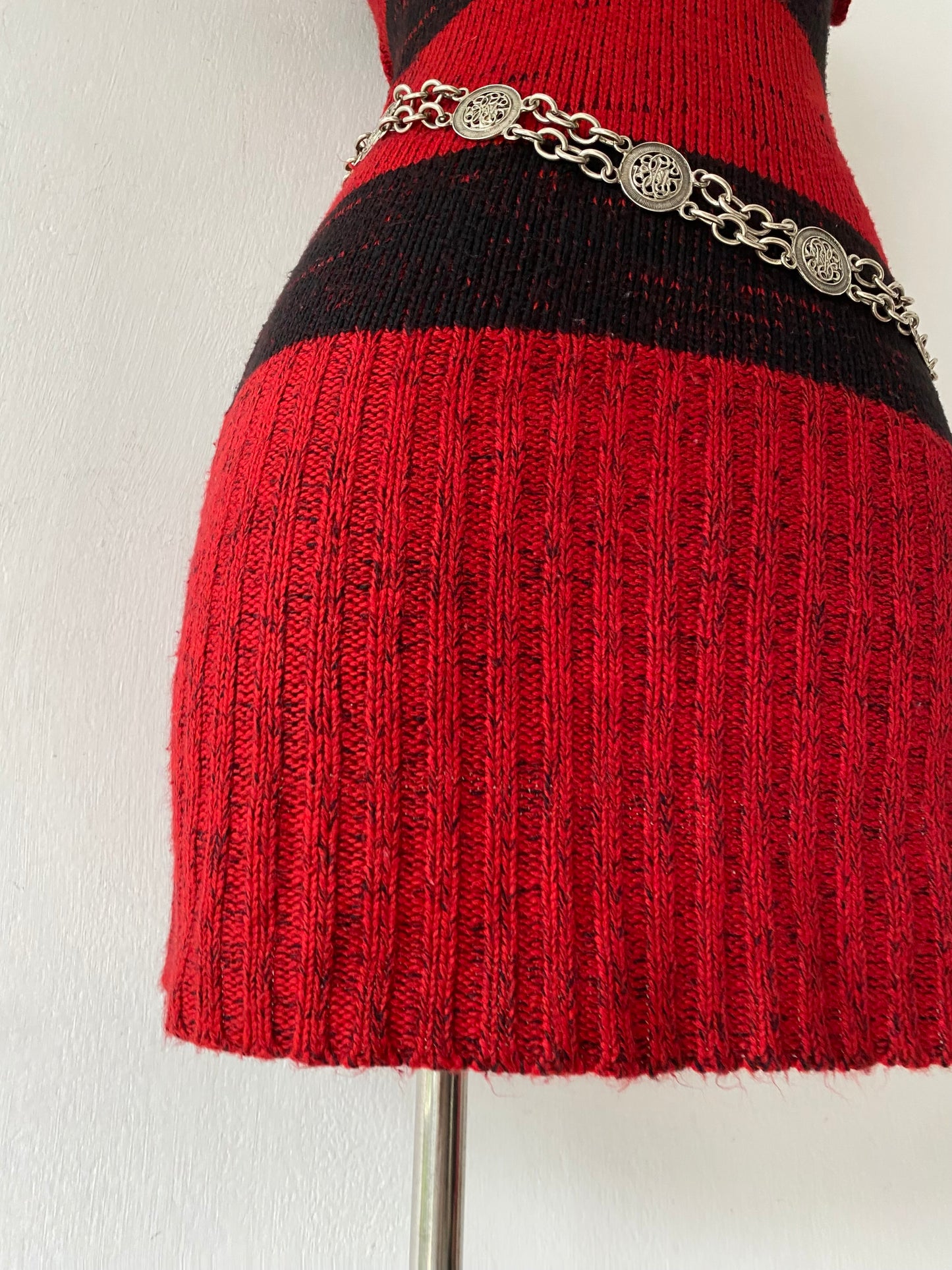 Knitted mini dress + scarf