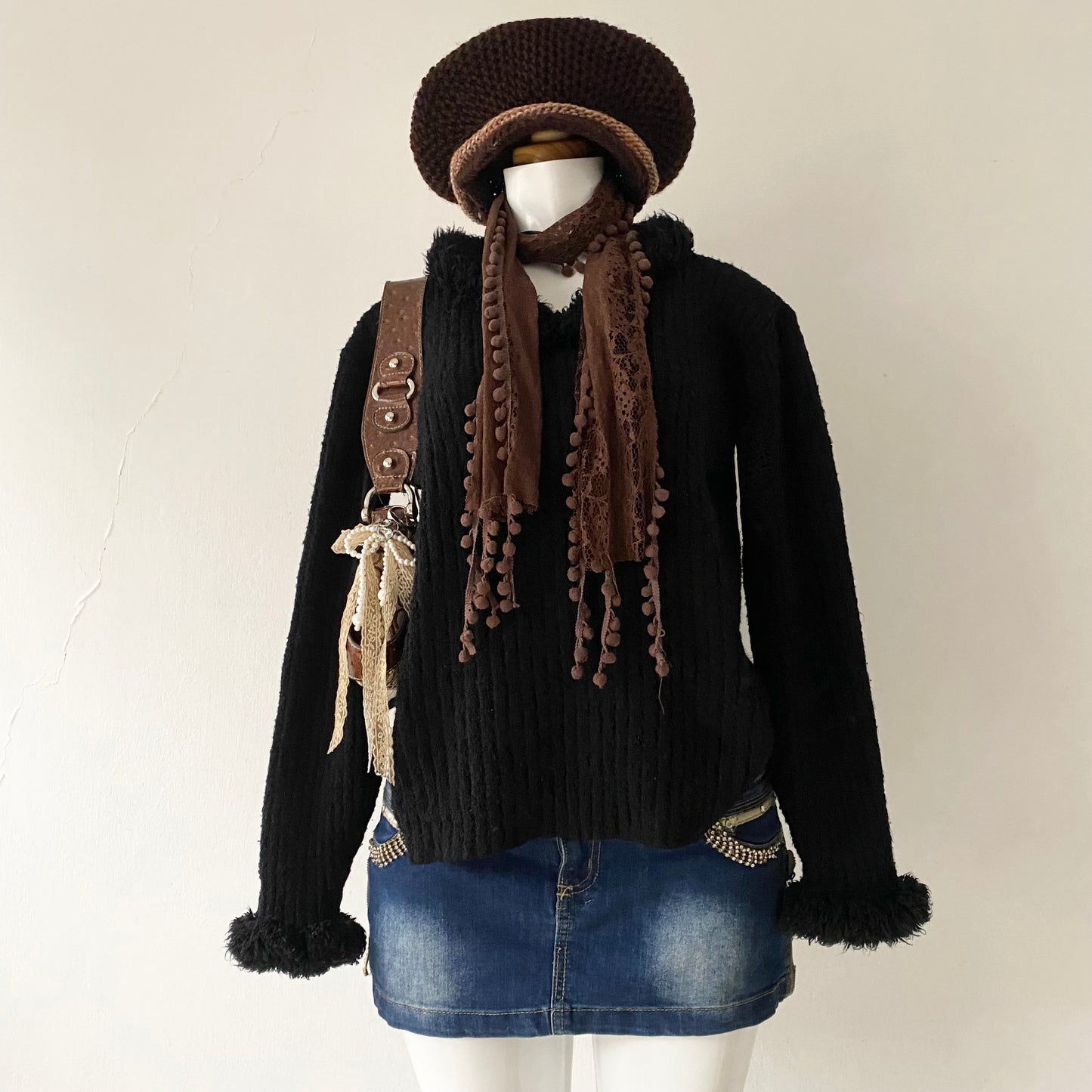 Oversized black wool sweater