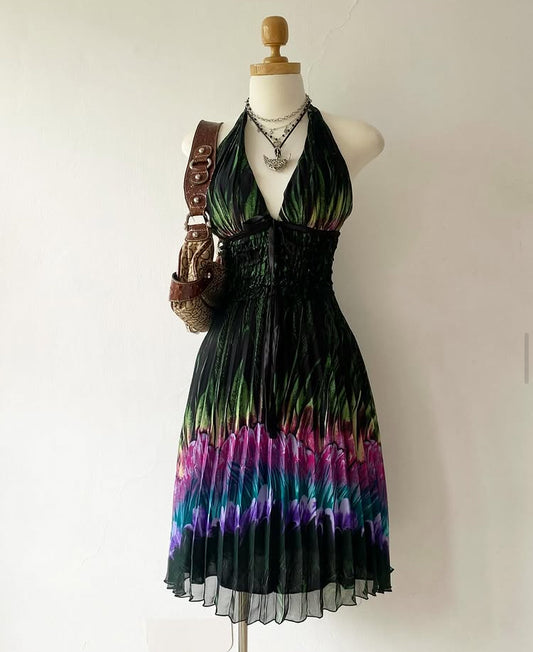 Bohemian chic halter dress